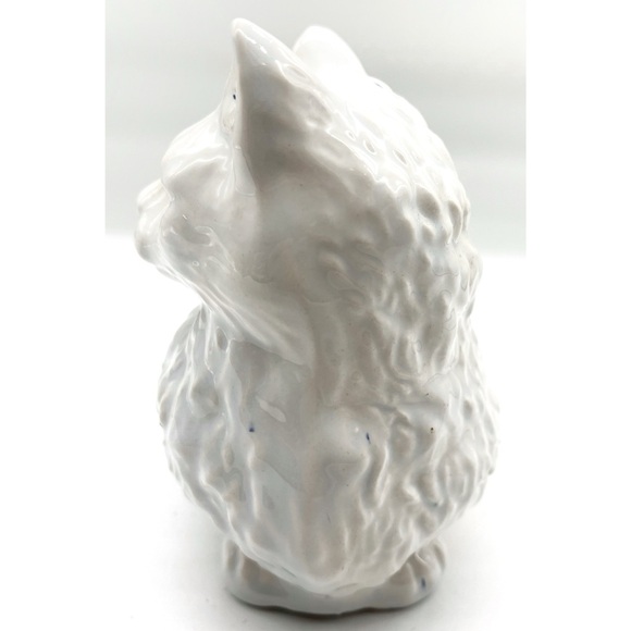Vintage Large Ceramic Cat  Statue Figurine White Persian Cat MCM 7.5" - Picture 2 of 6